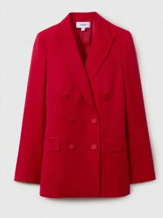 Reiss Anna double breasted wool blend tux blazer size 0 - Picture 7 of 9